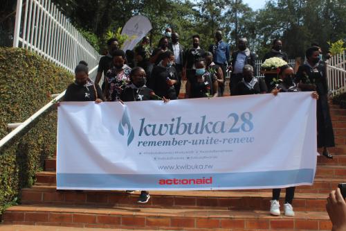 ActionAid Rwanda staff at Kigali Memorial site at Gisozi