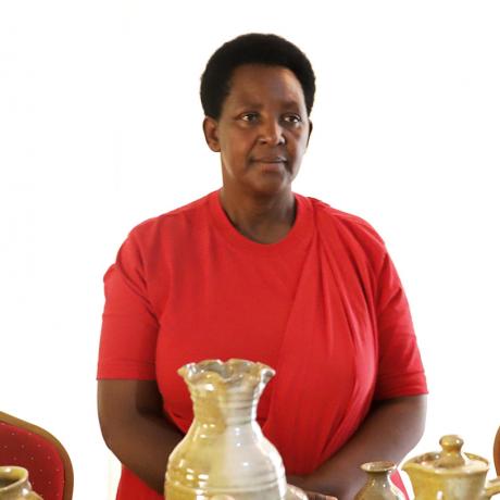 Stephania shows off some of her artisan crockery pottery