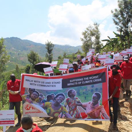 Actionaid Rwanda during the walk against climate injustice